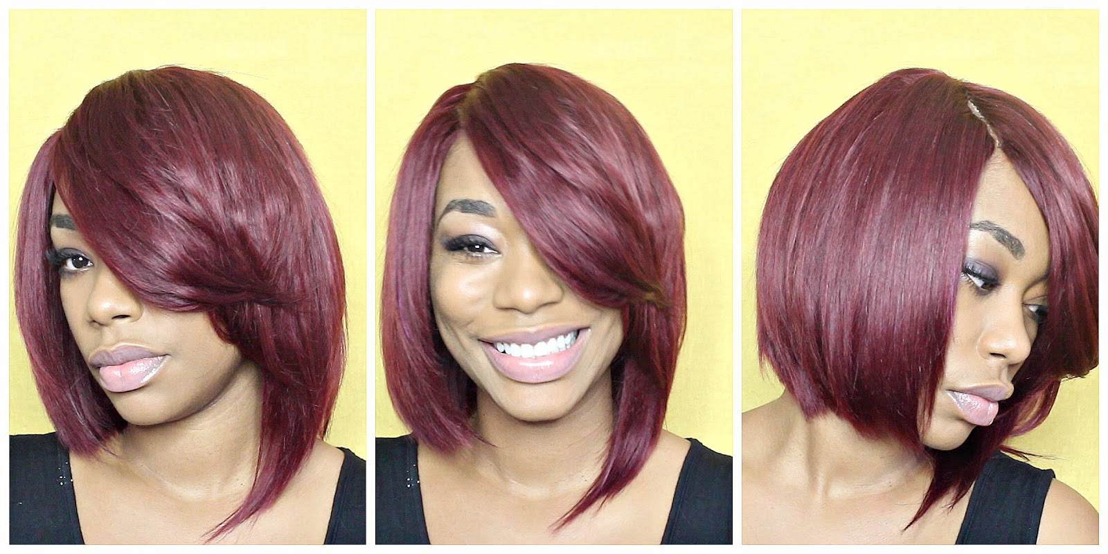 Red Bob Cut Quick Weave Hair Tutorial Chimerenicole Chimere Nicole