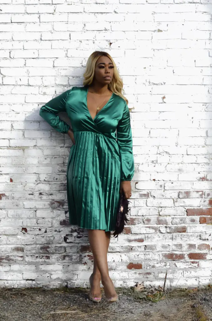 chimere nicole beauty influencer in green dress