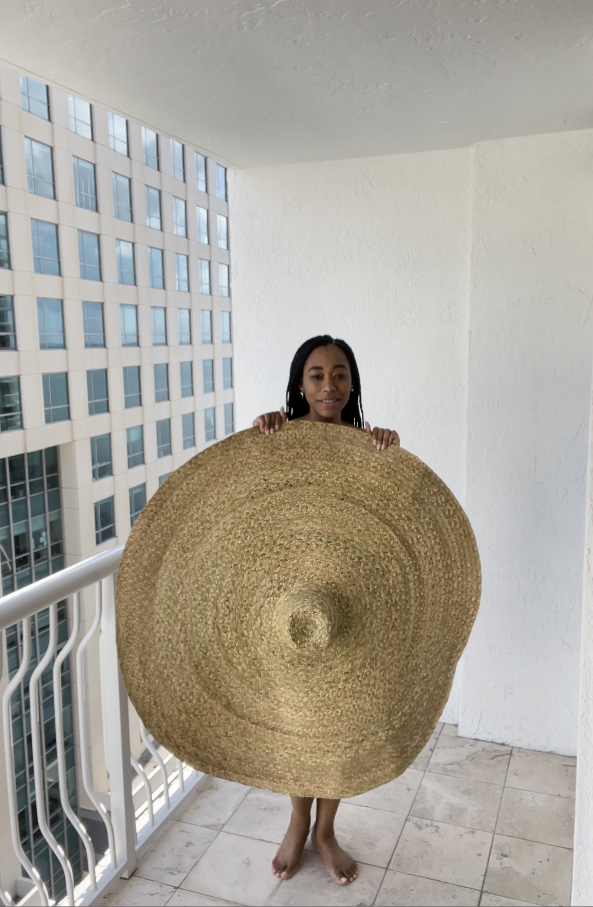 large straw beach hat