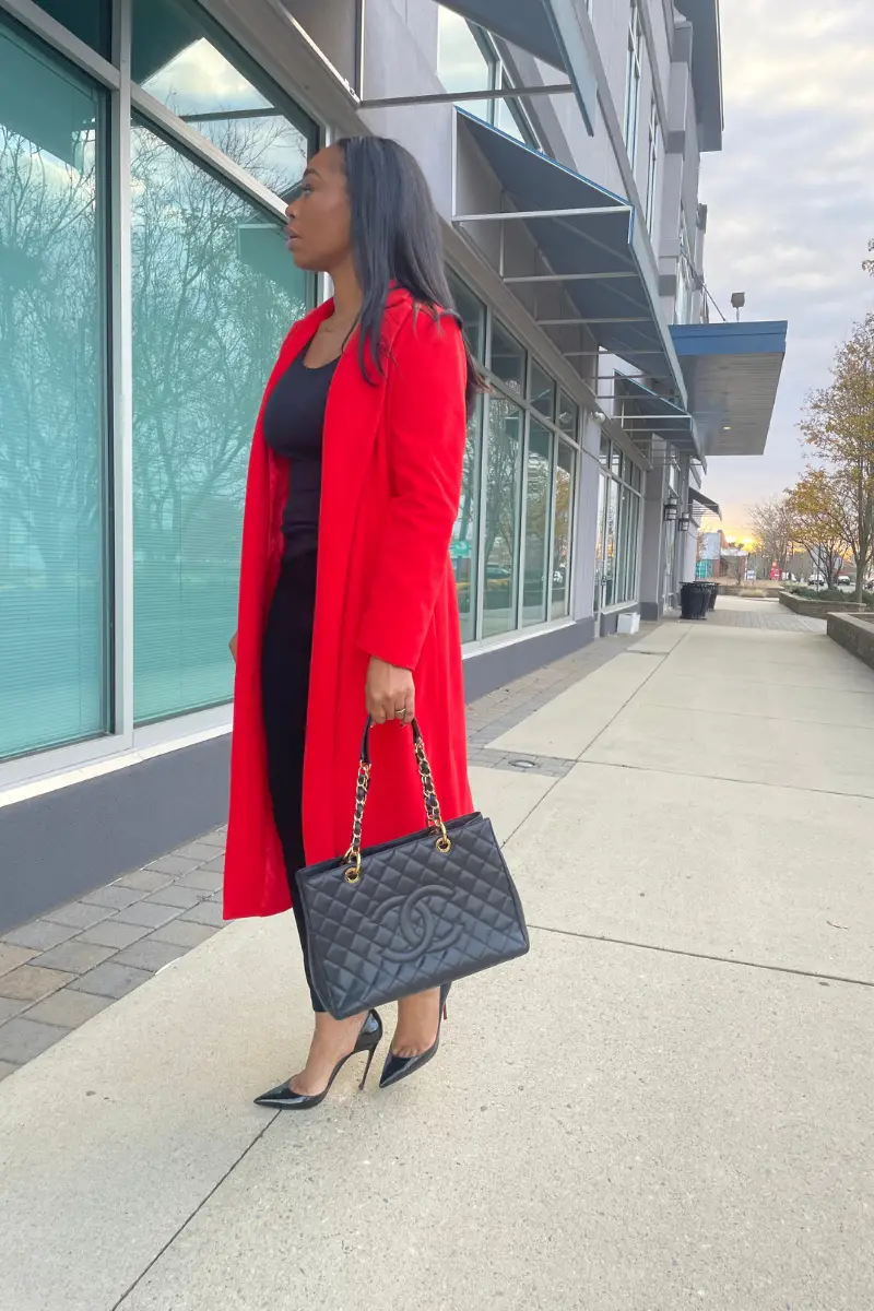 how to style a red coat