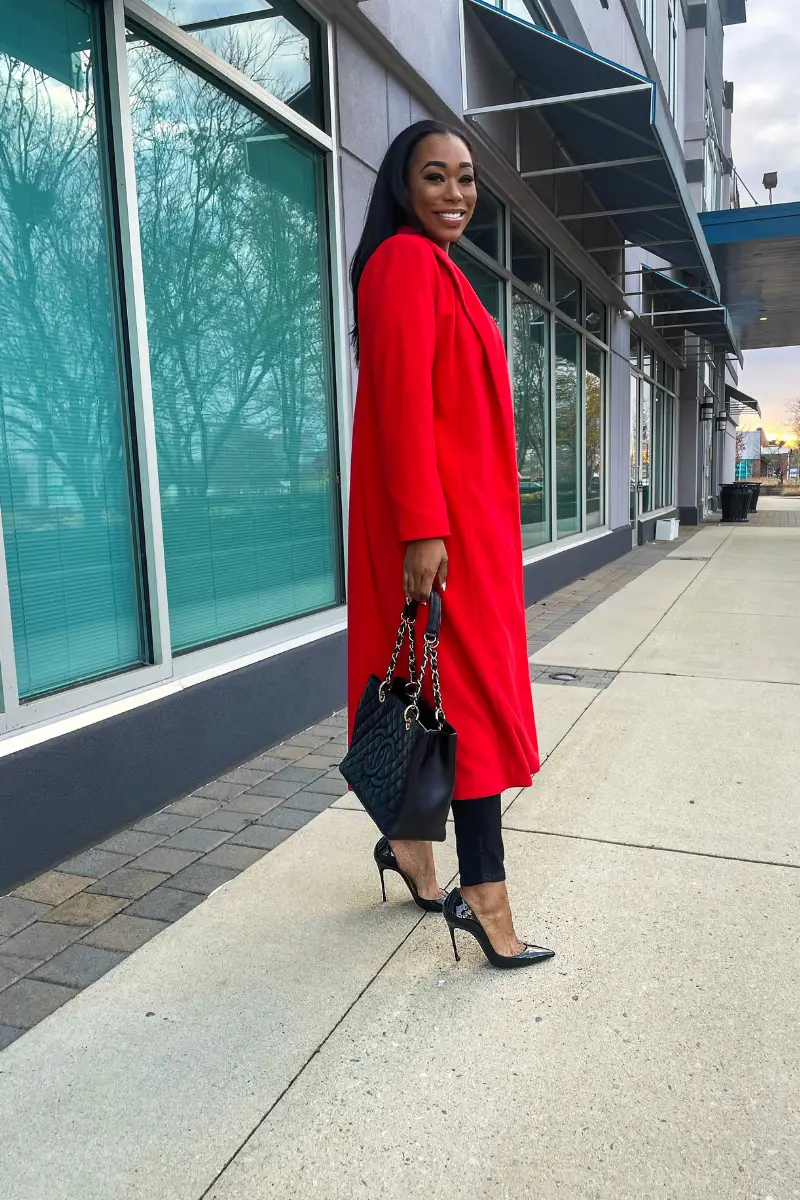 bold red over coat