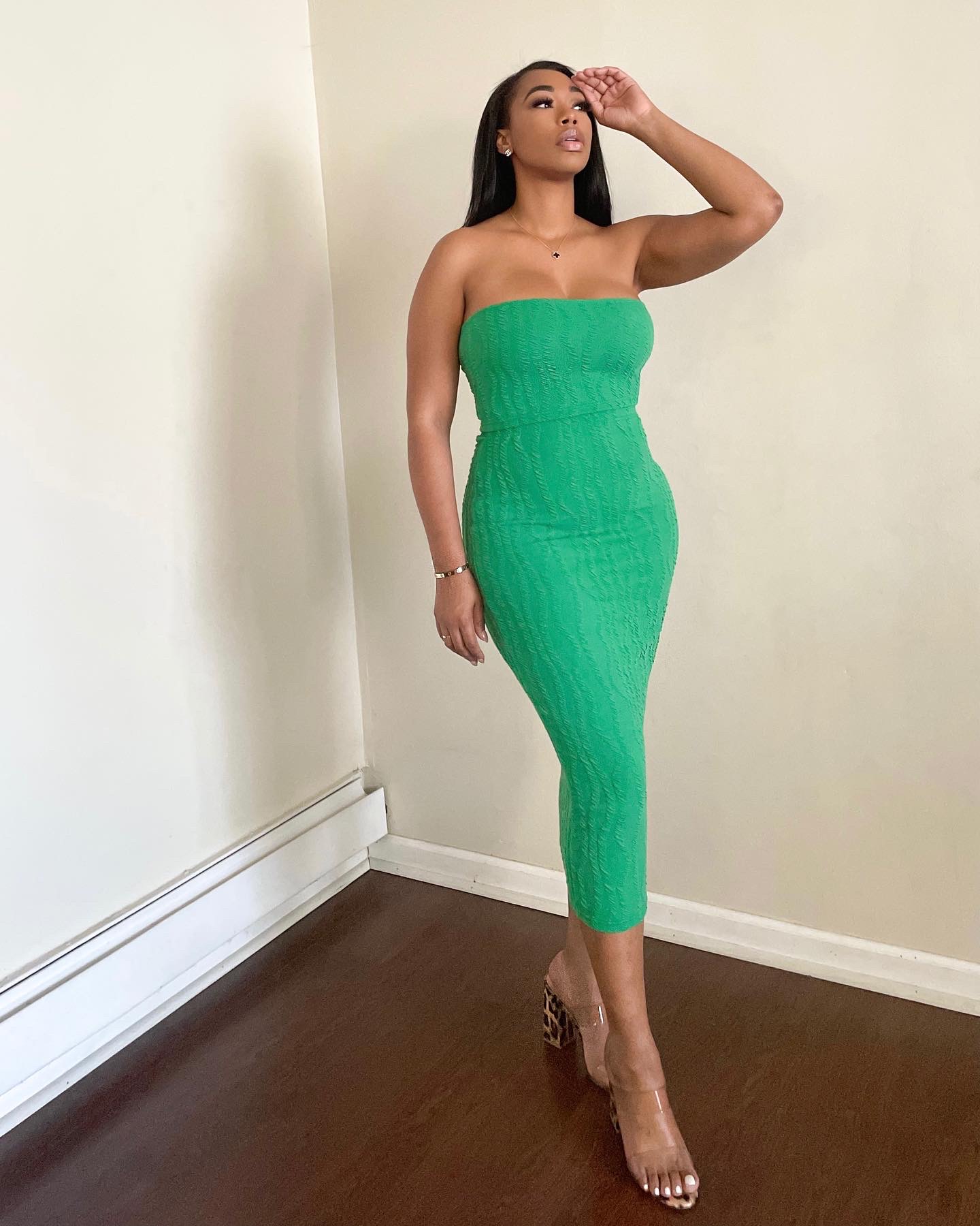 green two piece outfit